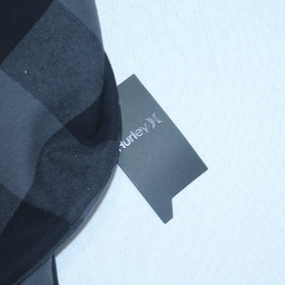 Hurley Men Black and Green Flannel Jacket Long Sleeve Collared Size 2XL - Picture 7 of 9